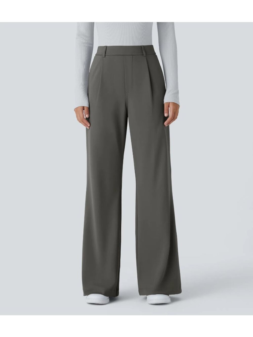 Halara Flex Day Stretch High Waisted Pocket Work Flare Pants XL deep gray wide